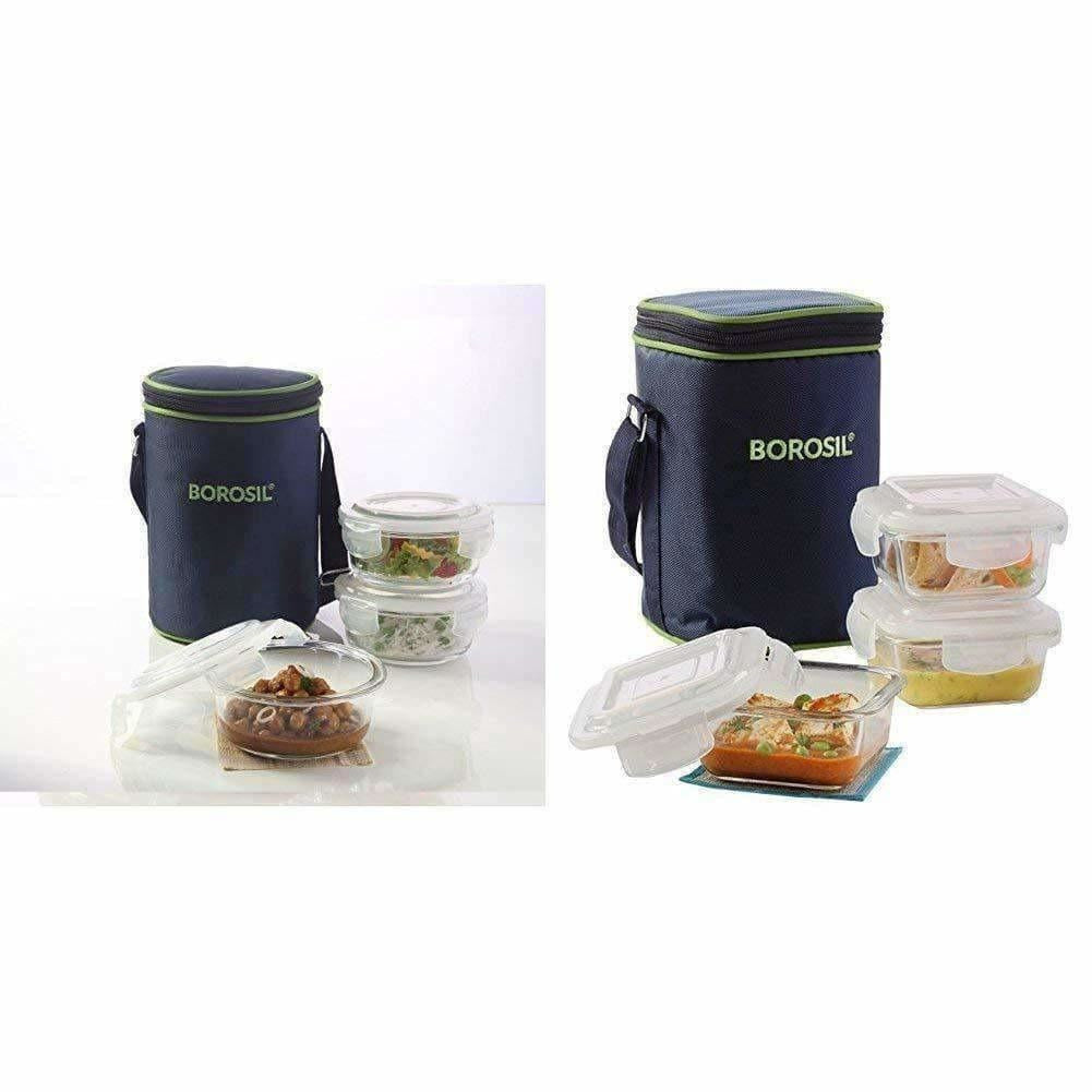 Microwavable Containers with Lunch Bag, 400ml, Set of 3