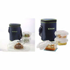 Microwavable Containers with Lunch Bag, 400ml, Set of 3