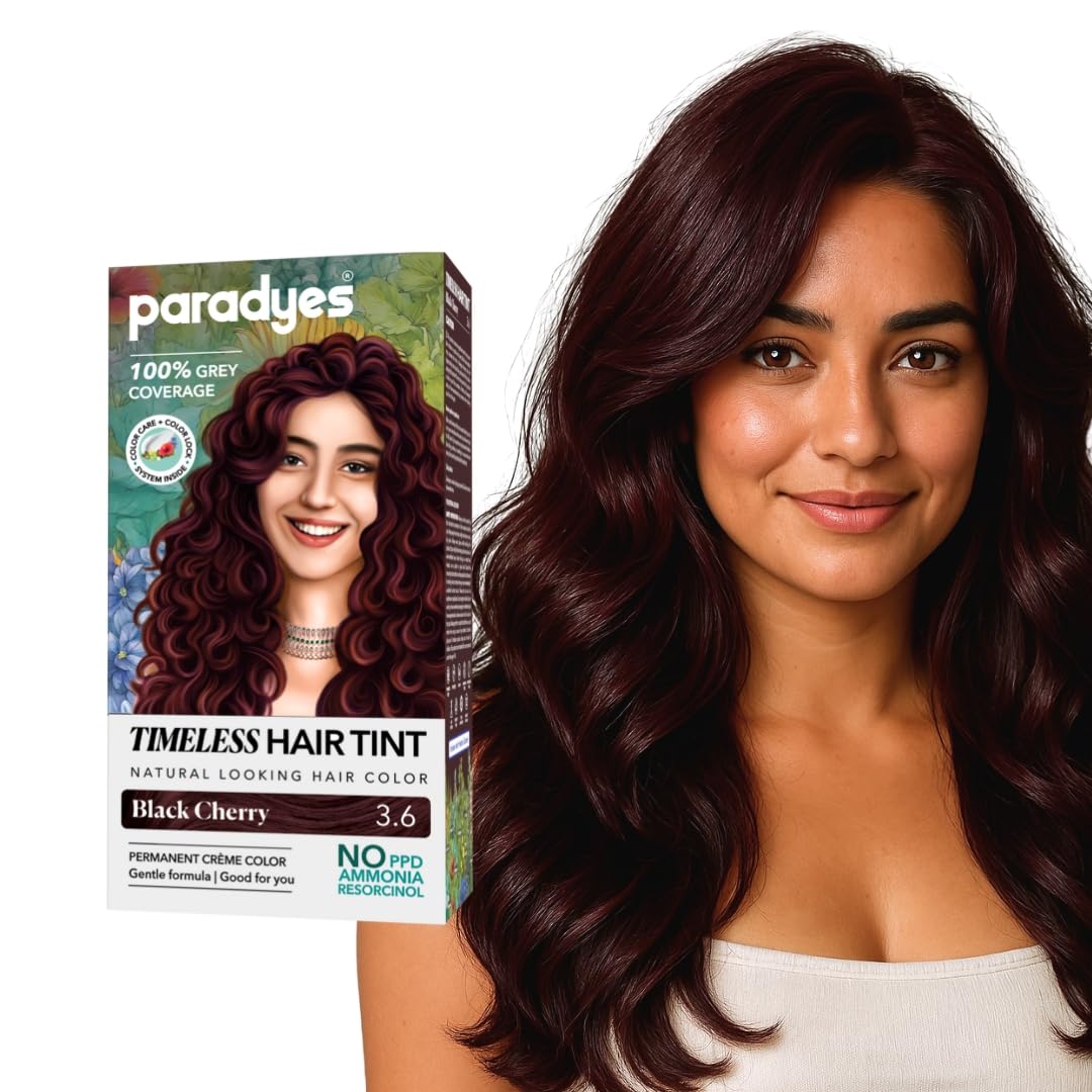 Paradyes Rich Burgundy Hair Color, Permanent, Grey Coverage, No PPD/Ammonia