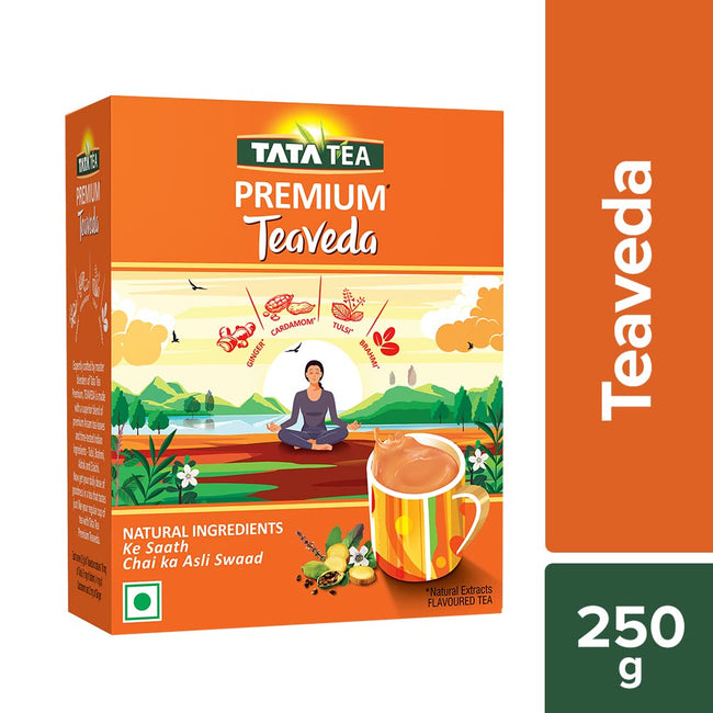 Tata Tea Teaveda Powder | Premium Assam Tea Leaves | Made With Goodness of Indian Herbals - Tulsi, Elaichi, Ginger & Brahmi Main Image