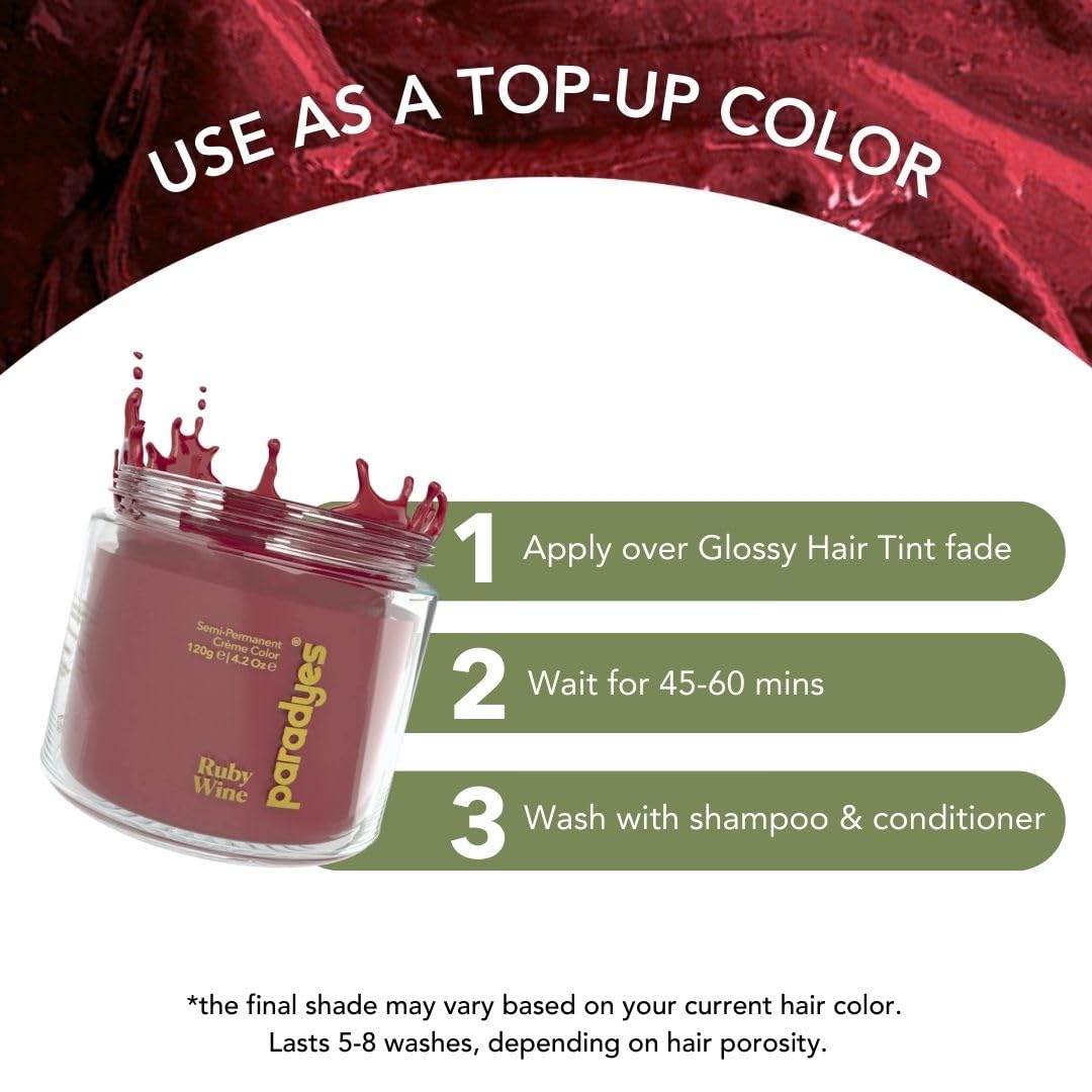 Ruby Wine Semi-Permanent Hair Color 120g - DIY Conditioner Formula