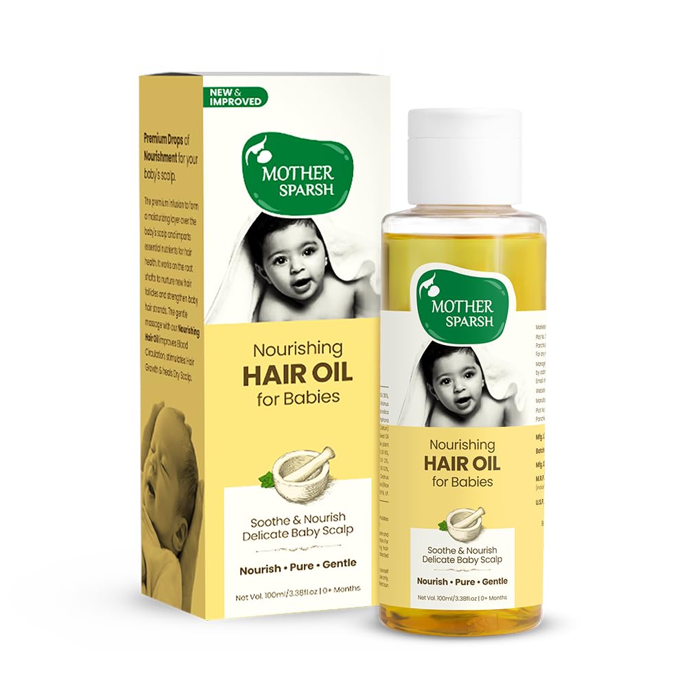Mother Sparsh Nourishing Baby Hair Oil, Soothe & Nourishes Delicate Baby Scalp, Suitable Hair Oil for Newborns