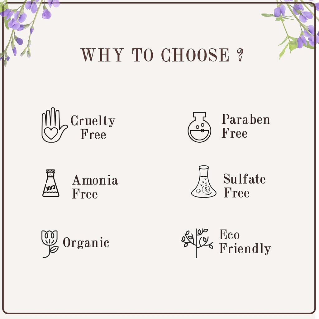 Organic Ammonia-Free Hair Color, Brown, 100g - 100% Grey Coverage