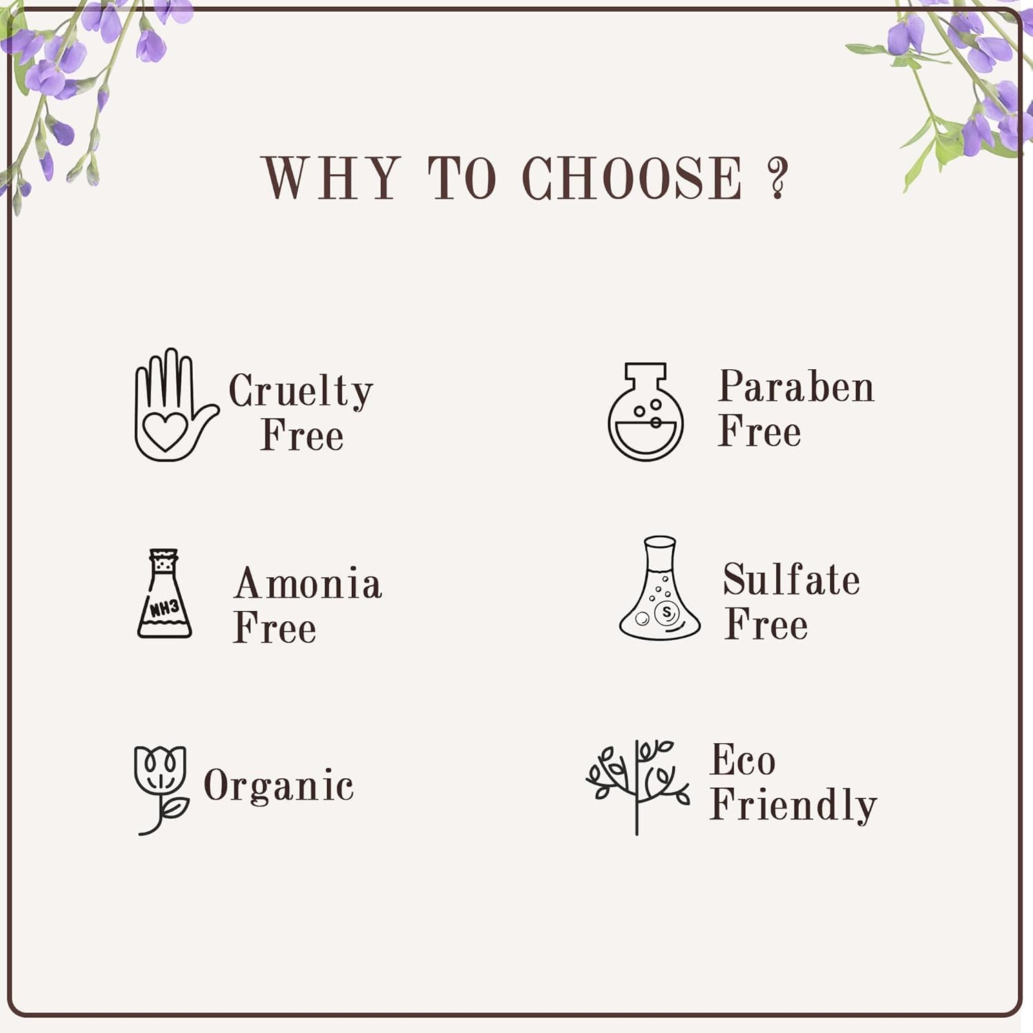 Organic Ammonia-Free Hair Color, Brown, 100g - 100% Grey Coverage