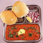 Stainless Steel 3 in 1 Plate with 3 Compartment - Set of 4