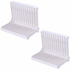 White Color - Folding Plastic Kitchen Dish Rack Stand Plate Holder - 2 Piece