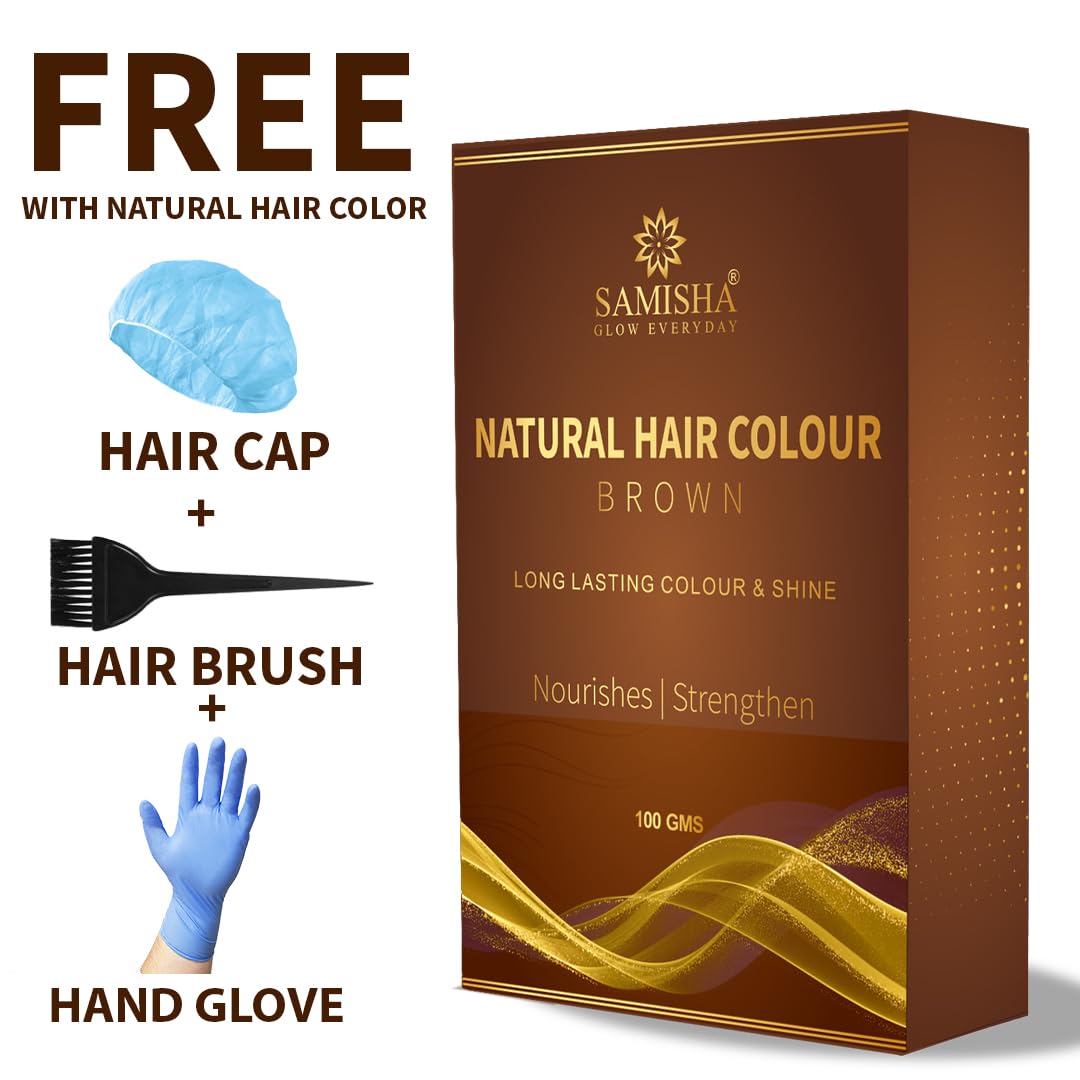 Organic Ammonia-Free Hair Color, Brown, 100g - 100% Grey Coverage