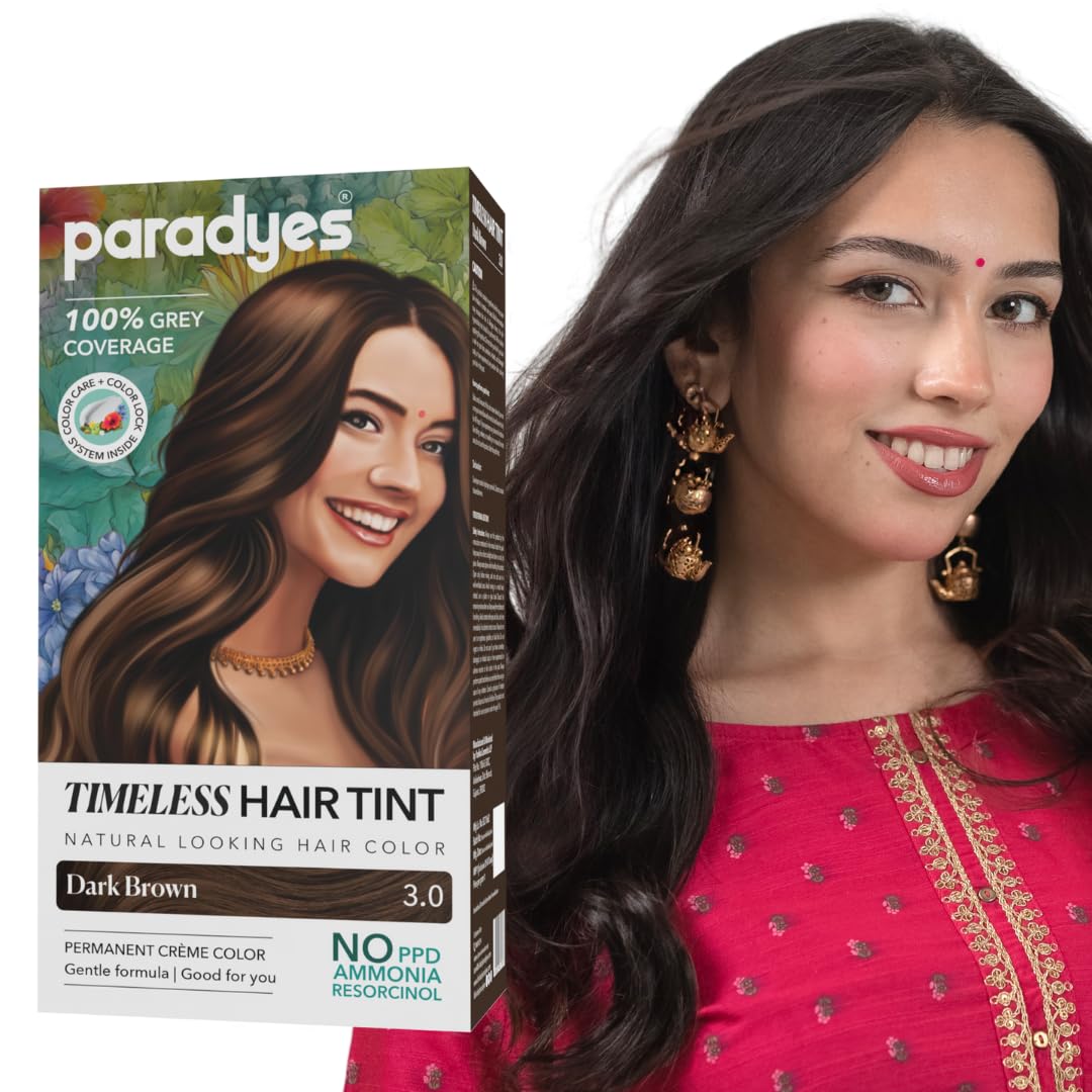 Paradyes Dark Brown Permanent Hair Color, Grey Coverage, No PPD or Ammonia