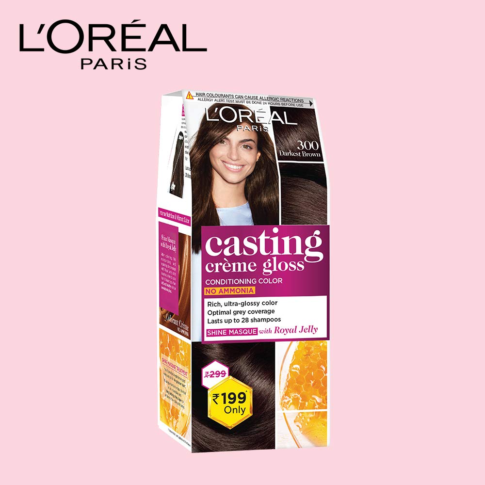L'Oreal Casting Crème Gloss Hair Color 300 Darkest Brown 45g