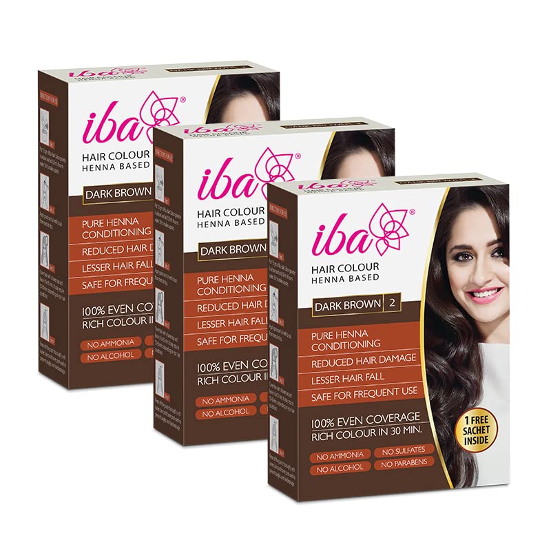 Iba Dark Brown Henna Hair Color 70g Ammonia-Free Herbal Powder