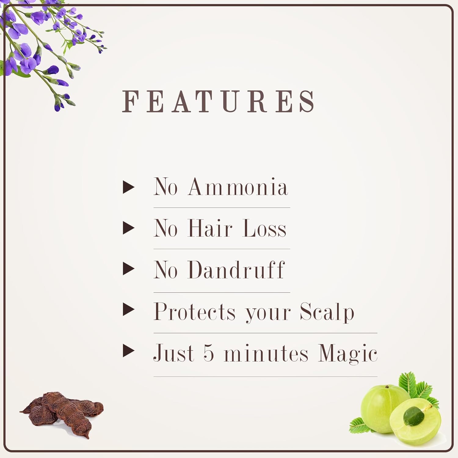 Organic Ammonia-Free Hair Color, Brown, 100g - 100% Grey Coverage