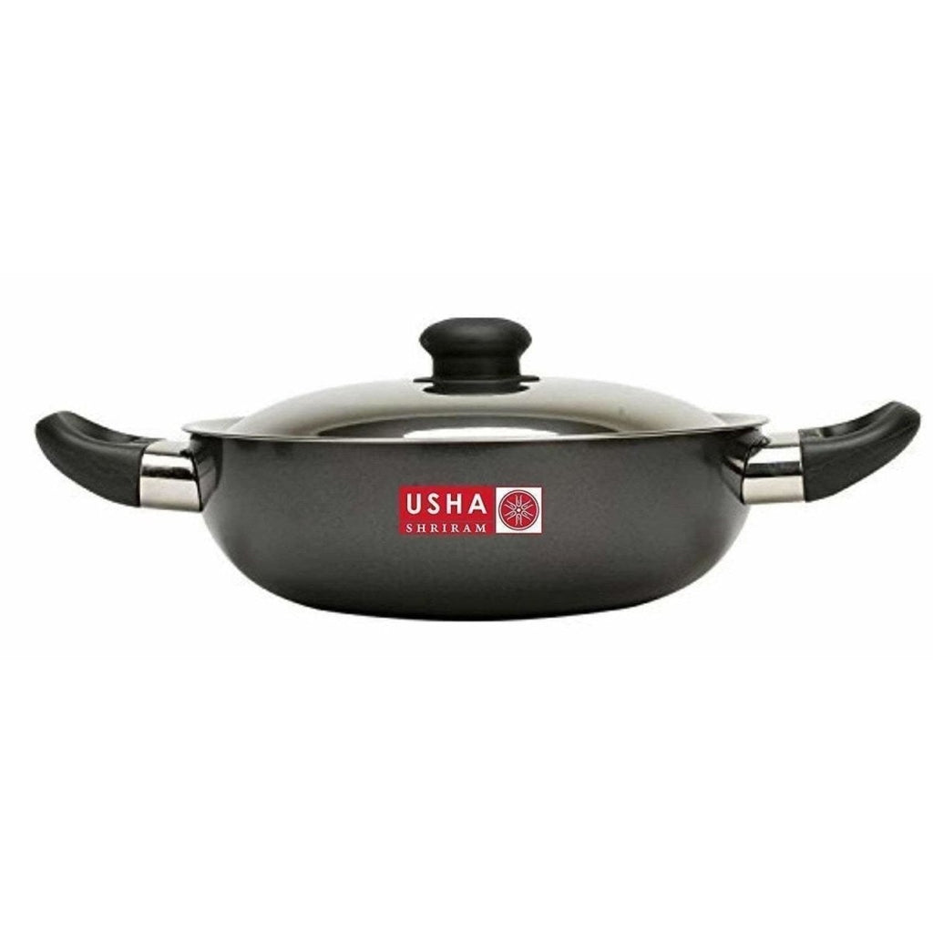 Anodised kadhai with Stainless Steel Lid