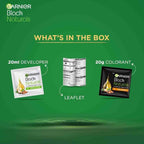 Garnier Black Naturals Hair Color, 100% Grey Coverage, Deep Black 20g+20ml