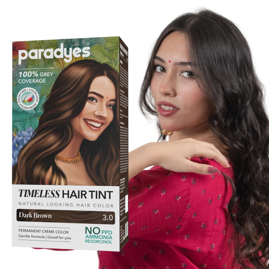 Paradyes Dark Brown Permanent Hair Color, Grey Coverage, No PPD or Ammonia