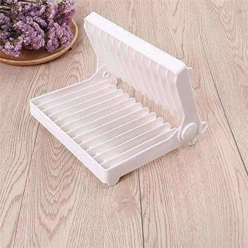 White Color - Folding Plastic Kitchen Dish Rack Stand Plate Holder - 2 Piece