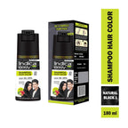 Indica Natural Black Hair Color Shampoo, Ammonia-Free, 180ml, Gloves Included