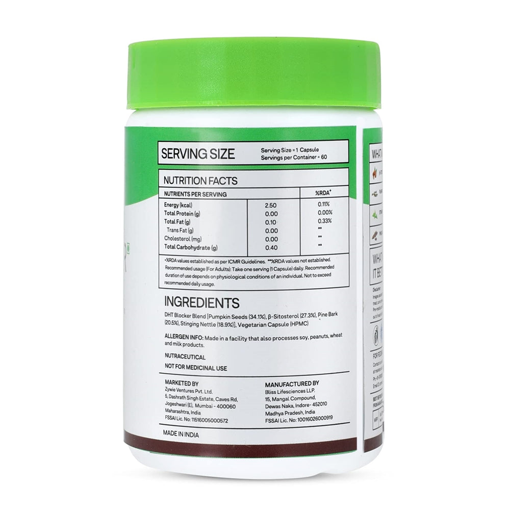 OZiva Plant Based DHT Blocker For Hair Fall Control With Stinging Nettle Extract