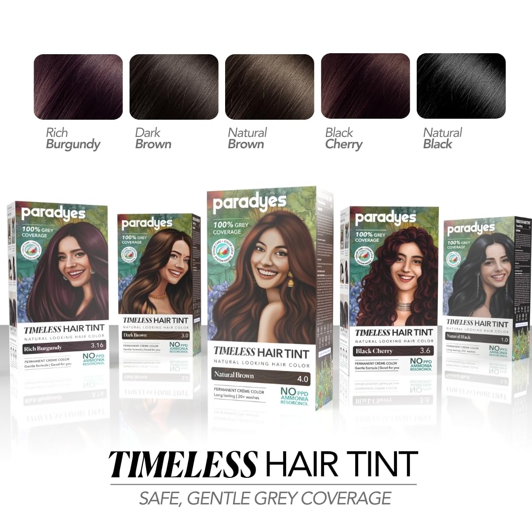 Paradyes Rich Burgundy Hair Color, Permanent, Grey Coverage, No PPD/Ammonia
