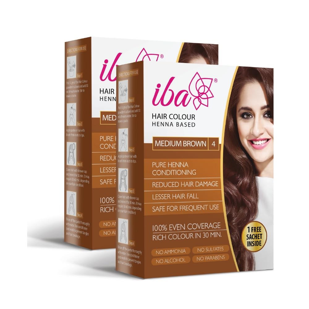 Iba Dark Brown Henna Hair Color 70g Ammonia-Free Herbal Powder