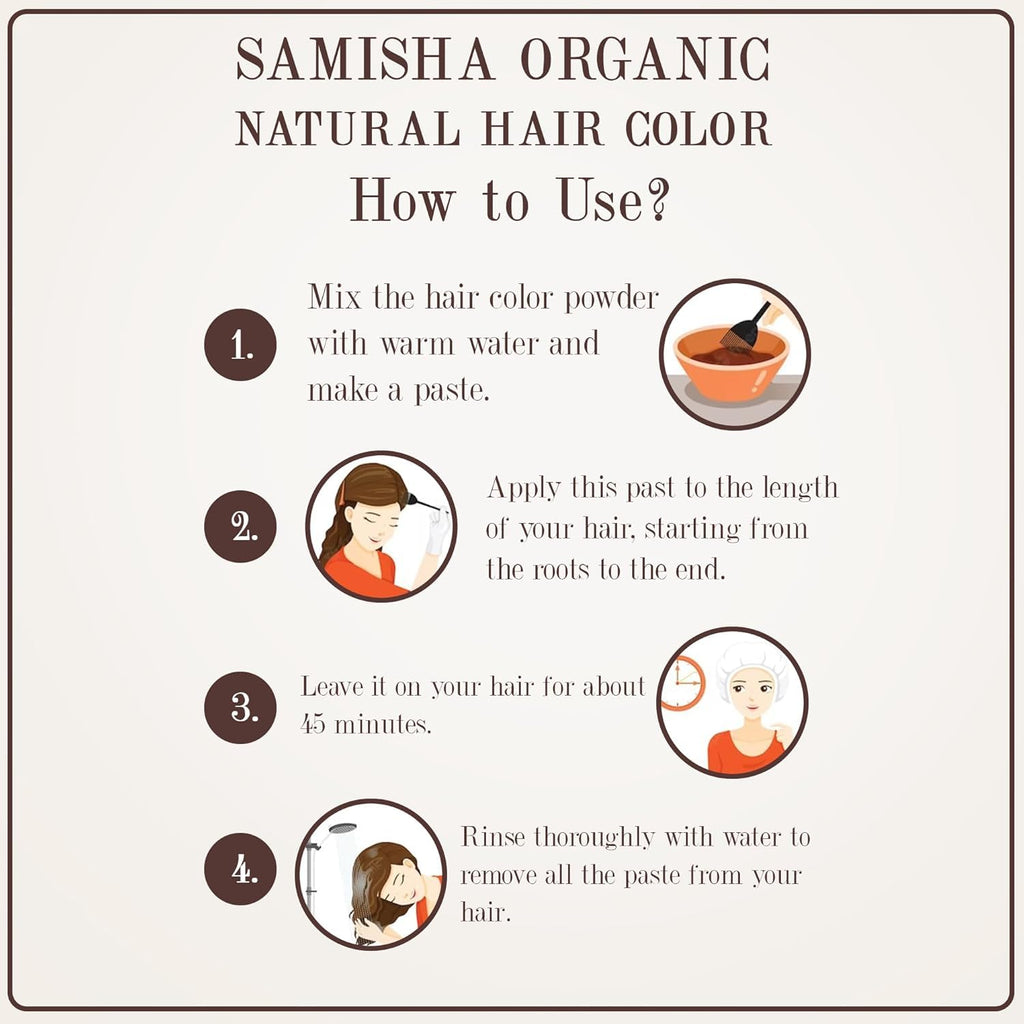 Organic Ammonia-Free Hair Color, Brown, 100g - 100% Grey Coverage