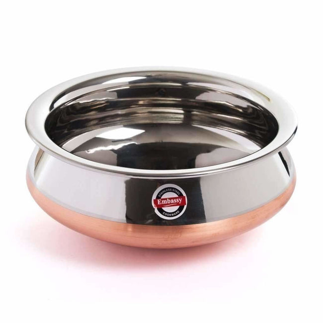 Stainless Steel Copper Bottom Pongal Handi  Sizes 4 Hover Image
