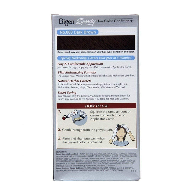 Bigen Speedy Hair Color, 40g+40g - Dark Brown 883 Main Image