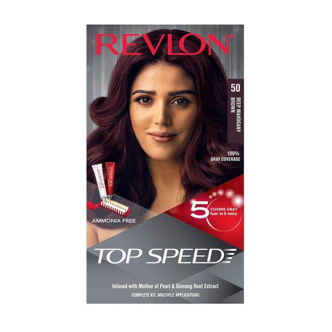 Revlon Top Speed Hair Color, 180g - Deep Mahogany Brown 50 (Pack of 1) Main Image