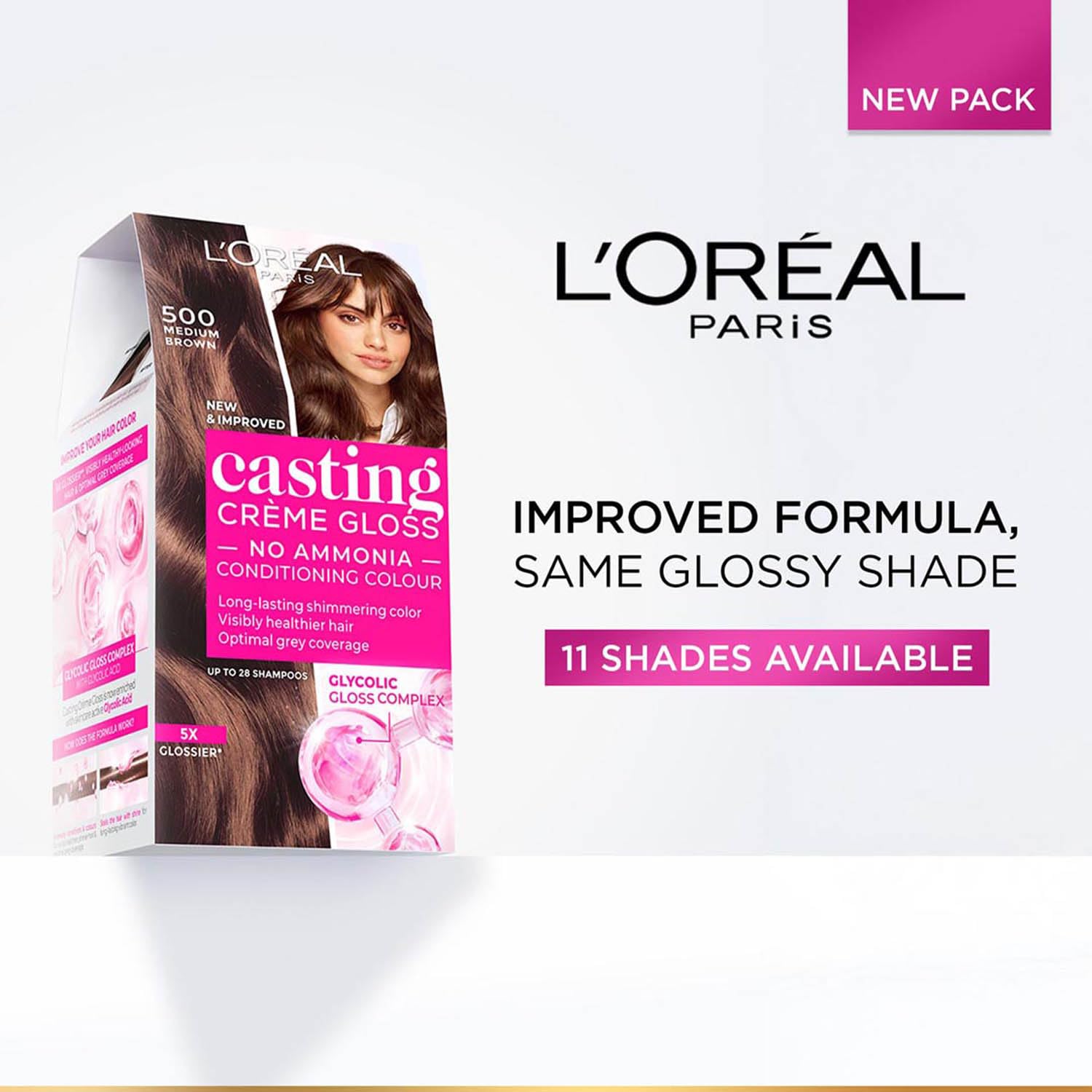 L'Oréal Paris Dark Brown Hair Color with Gloss Complex 60g + 40ml