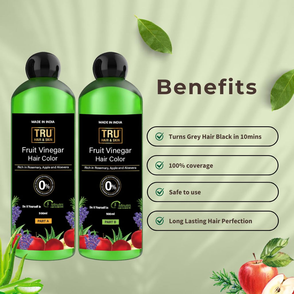 TRU HAIR & SKIN Fruit Vinegar Hair Color - 1000ml