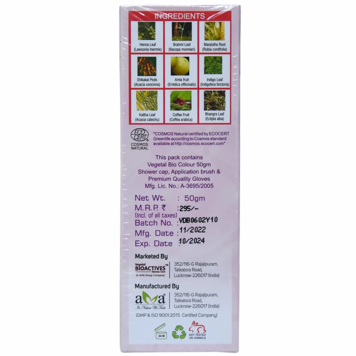 Vegetal Bio Dark Brown Hair Color 50g Ammonia-Free Organic Kit