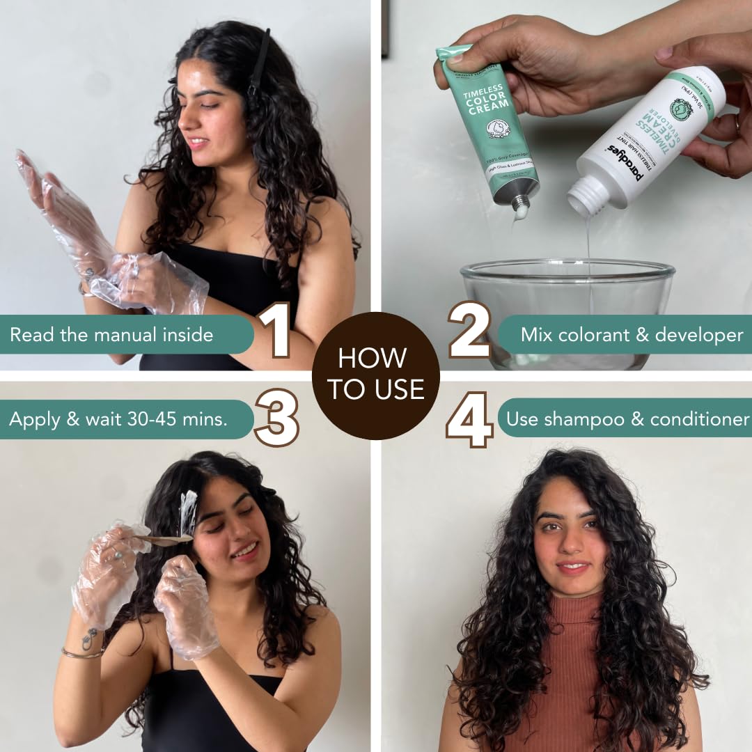 Paradyes Dark Brown Permanent Hair Color, Grey Coverage, No PPD or Ammonia