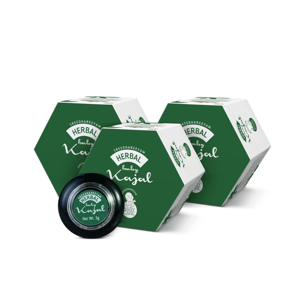 Sreedhareeyam Ayurveda Herbal Baby Kajal, for Babies and Adults with Gooseberry, Sahadevi, Yashtimadhu and Castor Oil