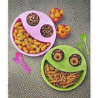Multicolor Cute Big Smiley Plates for kids with Fork and Spoon