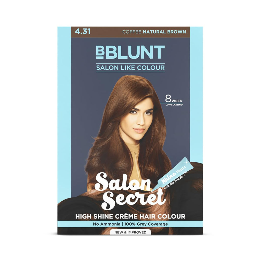 BBLUNT Shine Creme Hair Color Honey Brown 5.32 with Shine Tonic 108g