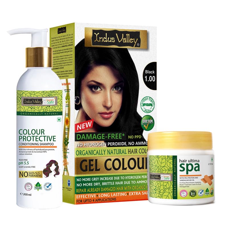 Indus Valley Natural Gel Hair Color Medium Brown 220ml Ammonia-Free