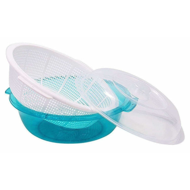 Multipurpose Double Layer Plastic Sieve Drainer Bowl Hover Image