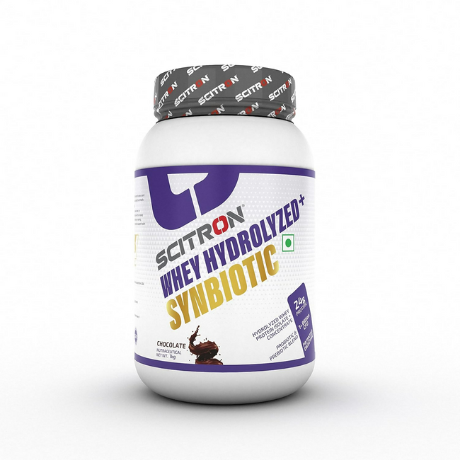 Scitron Whey Hydrolyzed Synbiotic 100% Hydrolyzed Protein Powder Chocolate Flavor Hover Image