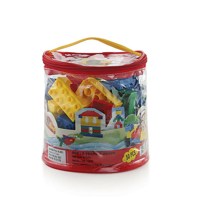 Peacock Learning & Educational Building Interlocking Blocks Set For Kids - 50 Pcs Hover Image