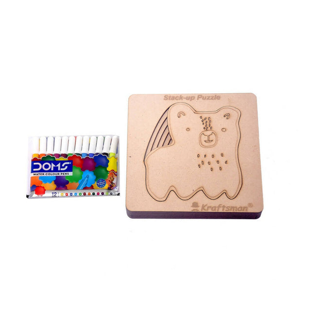 Kraftsman Stack up Puzzles/ Layered Puzzle Cute Dog Shape for Kids | Color Kit Included | 6 Pieces Puzzle Main Image