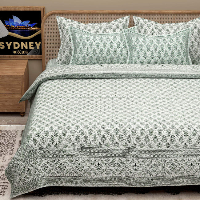 Pink Ethnic Motifs Cotton 200TC King Bedsheet With 2 Zipper Pillow Covers - King Size by House of Ree Main Image