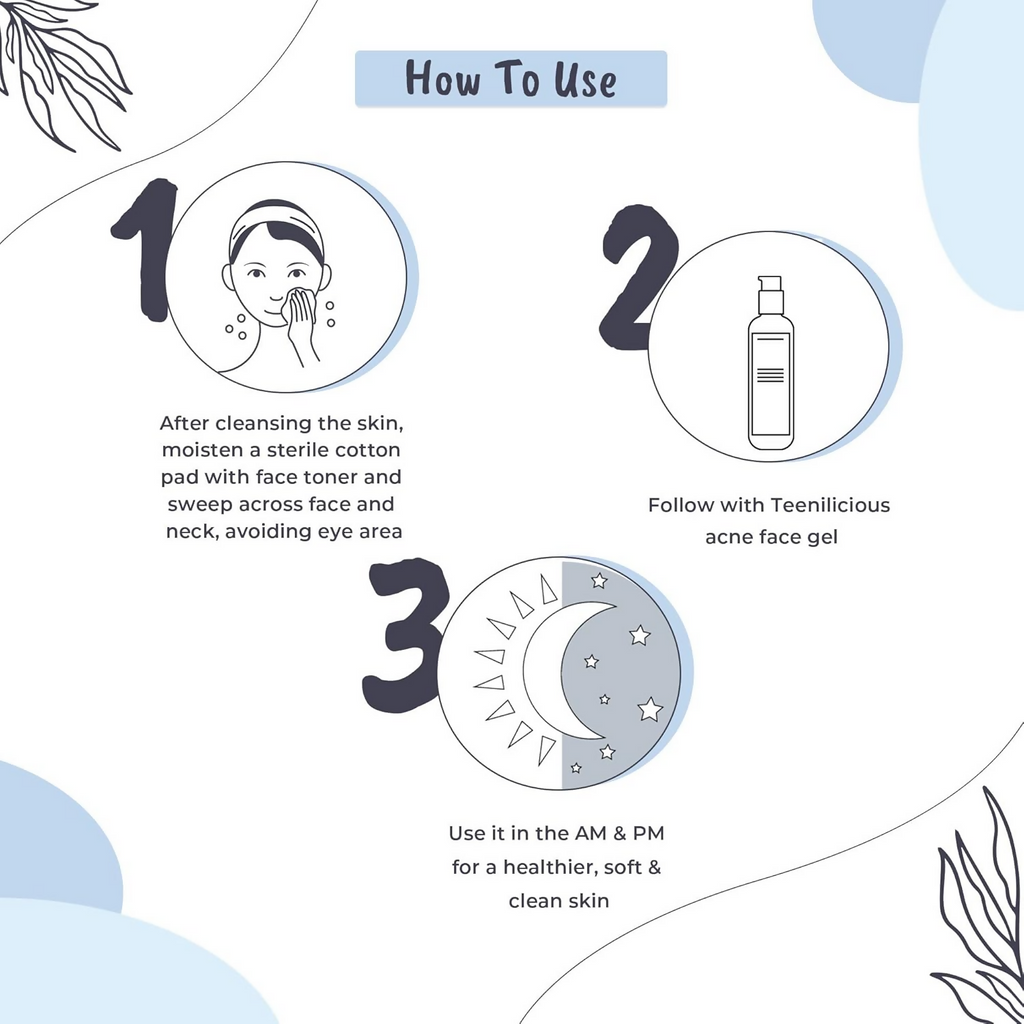 Teenilicious Acne Toner For Face With 0.5% Salicylic Acid & Natural Tea Tree Oil