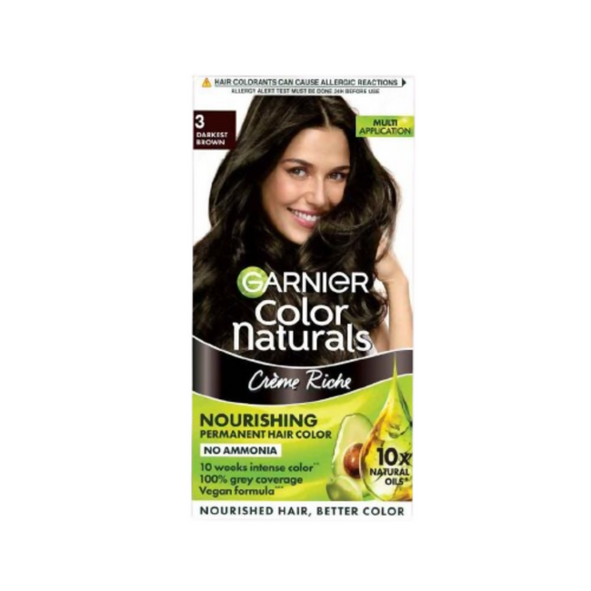 Garnier Color Naturals Creme Riche Hair Color - Shade 3 Darkest Brown Hover Image