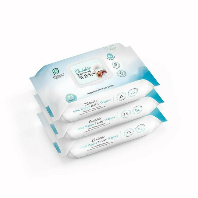 Cuddables 99% Water Baby Wipes - Natural Plant Made Cloth Wipes | 216 pcs Wet Baby Wipes (216 Wipes) Hover Image