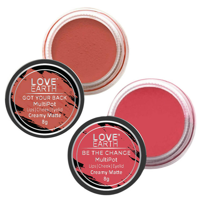 Love Earth Lip Tint & Cheek Tint Multipot Combo (Rose Pink & Coral) Hover Image