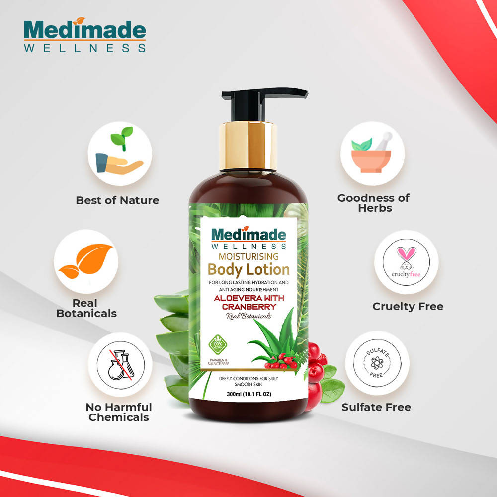 Medimade Wellness Moisturising Body Lotion With Aloevera With Cranberry