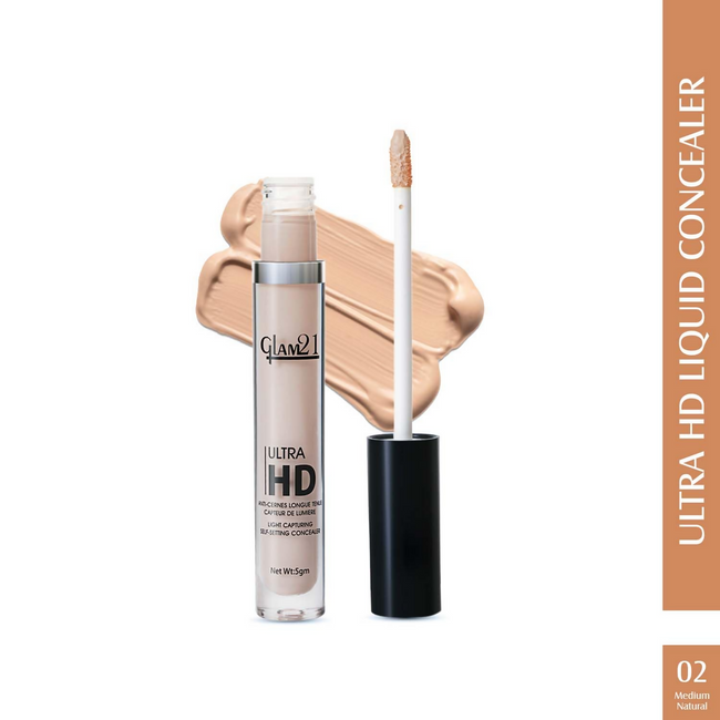 Glam21 Ultra HD Liquid Concealer for HD Finish - Medium Naturaly Main Image