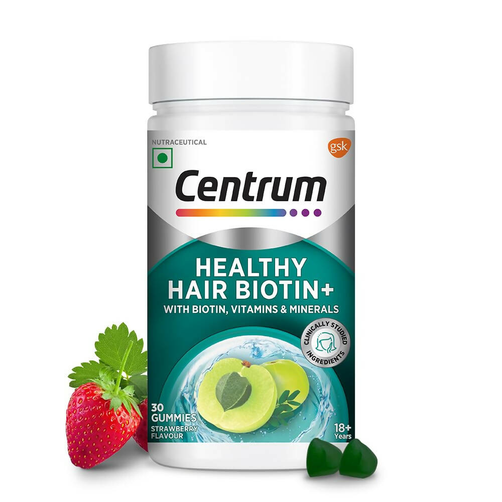 Centrum Healthy Hair Biotin+ Gummies - Strawberry Flavor
