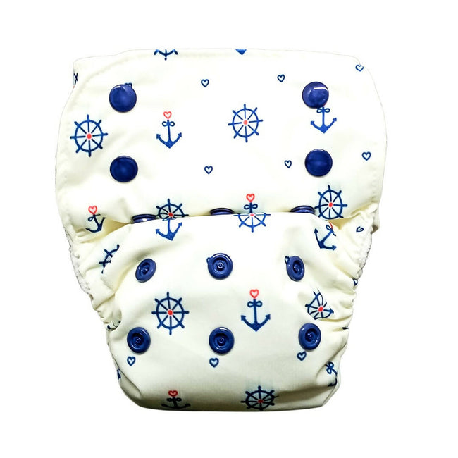 Kindermum Nano Aio Cloth Diaper With 2 Organic Cloth Inserts- Anchor For Kids Main Image