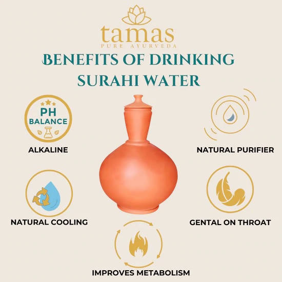 Tamas Handmade & Eco-Friendly Earthen Surahi With Clay Lid