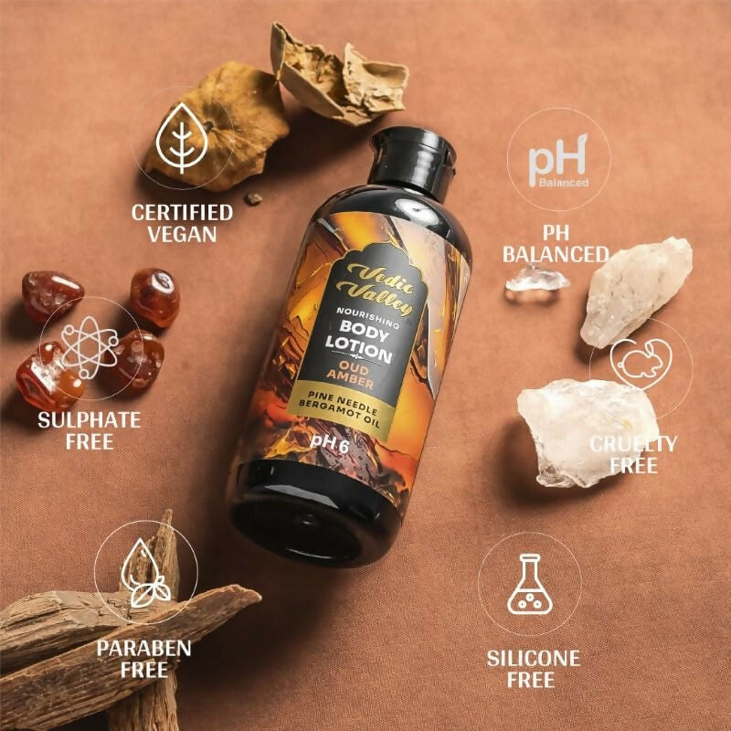 Vedic Valley Oud Amber Body Lotion for Women & Men